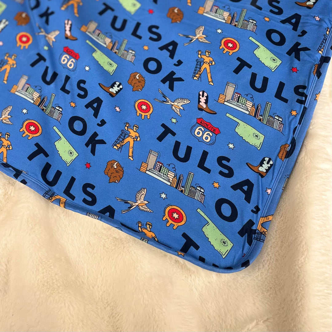 Tulsa Print Minky Blanket