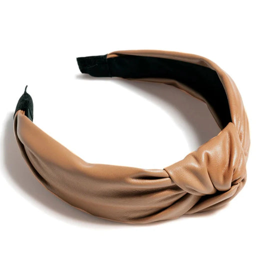 Knotted Faux Leather Headband