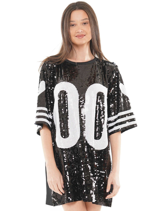 One Size Double Zero Sequin Jersey Dress