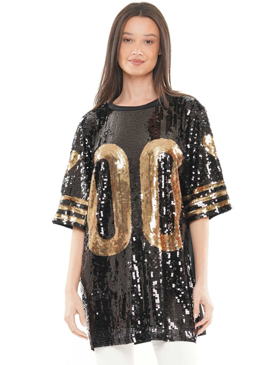 One Size Double Zero Sequin Jersey Dress