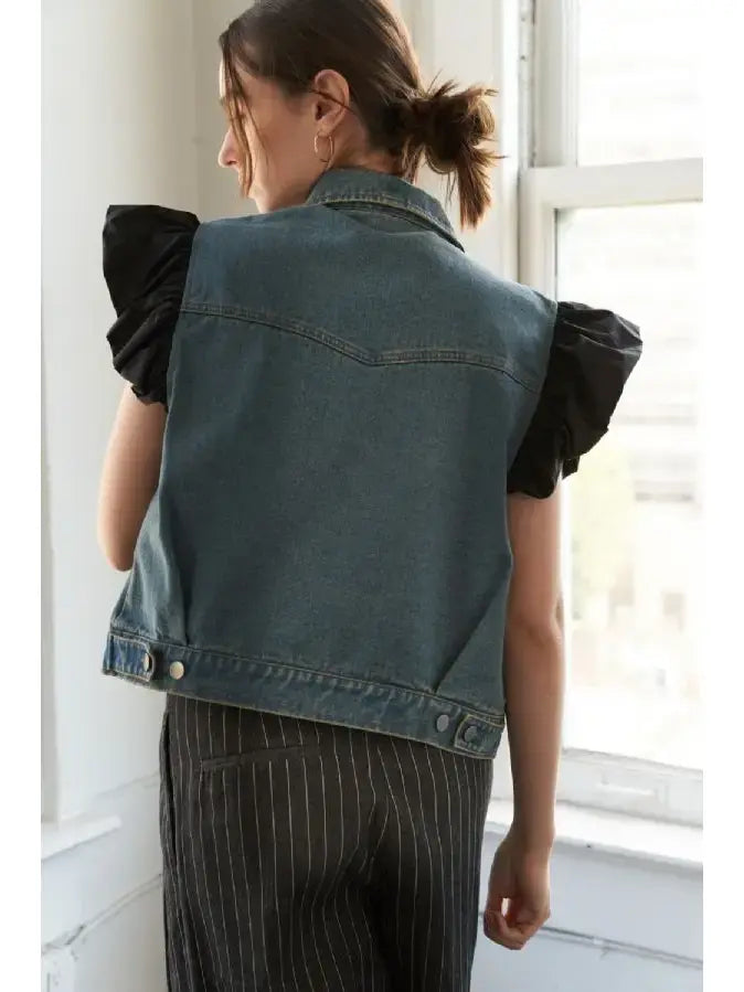 Washed Denim Vest