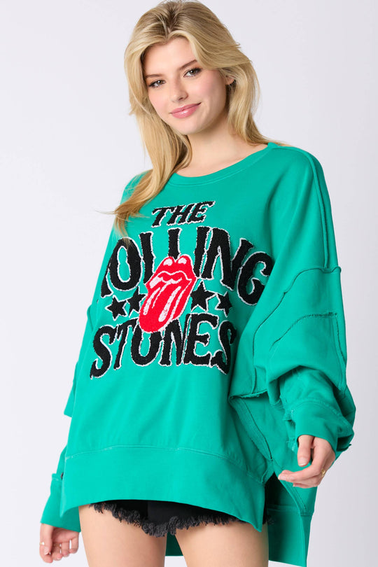 Rolling Stones Towel Embroidery Sweatshirt