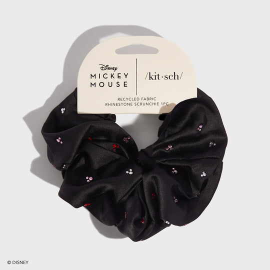 Mickey and Minnie Black Fabric Scrunchie