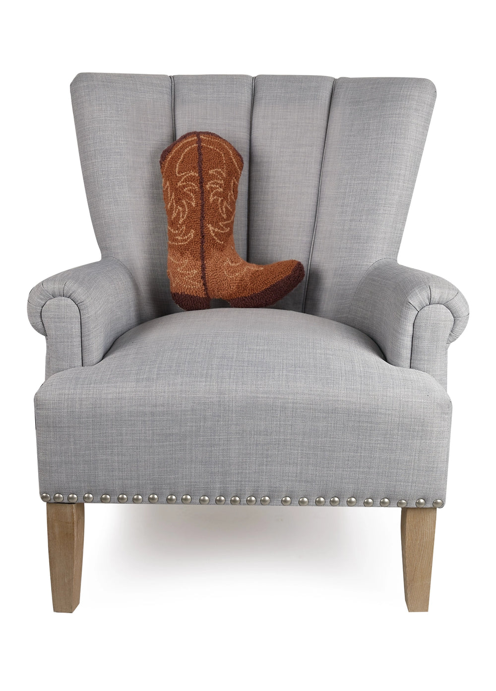 Brown Cowboy Boot Pillow