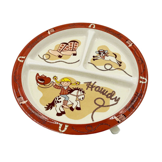 Howdy Cowgirl Divided Suction Plate