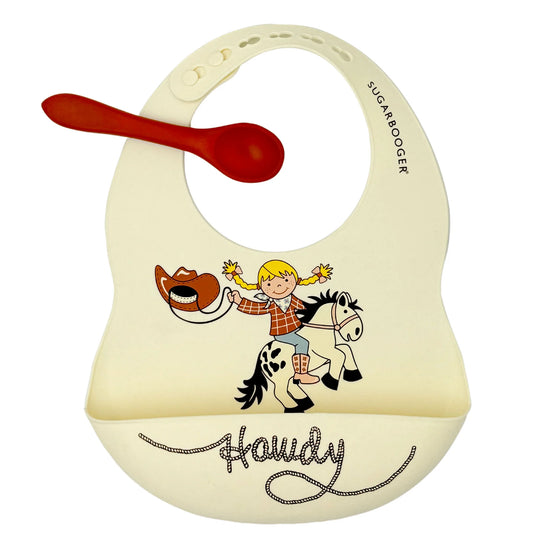 Howdy Cowgirl Bib and Spoon Set