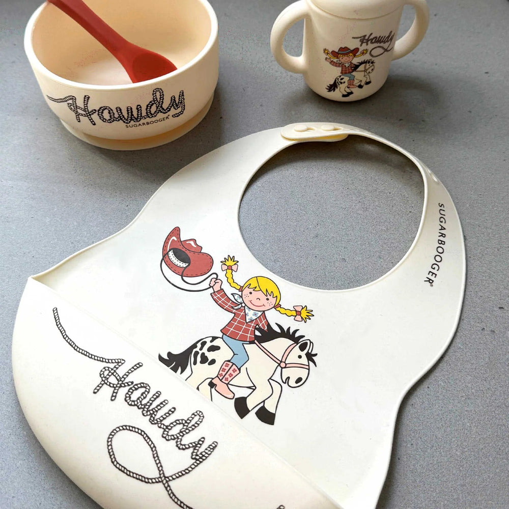 Howdy Cowgirl Bib and Spoon Set