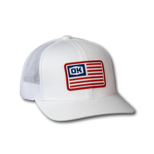 The Okie Brand Merica Performance Hat White