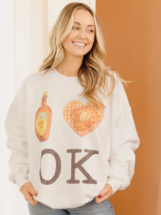 I Heart Chicken & Waffles OK Sweatshirt