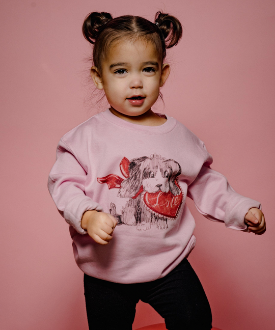 Youth Puppy Love Pink Sweatshirt