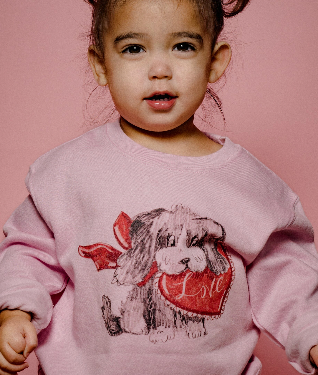 Youth Puppy Love Pink Sweatshirt