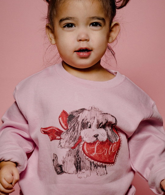 Youth Puppy Love Pink Sweatshirt