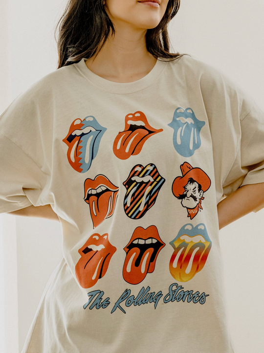 OSU Cowboys Rolling Stones Licks Over Time Off White Tshirt