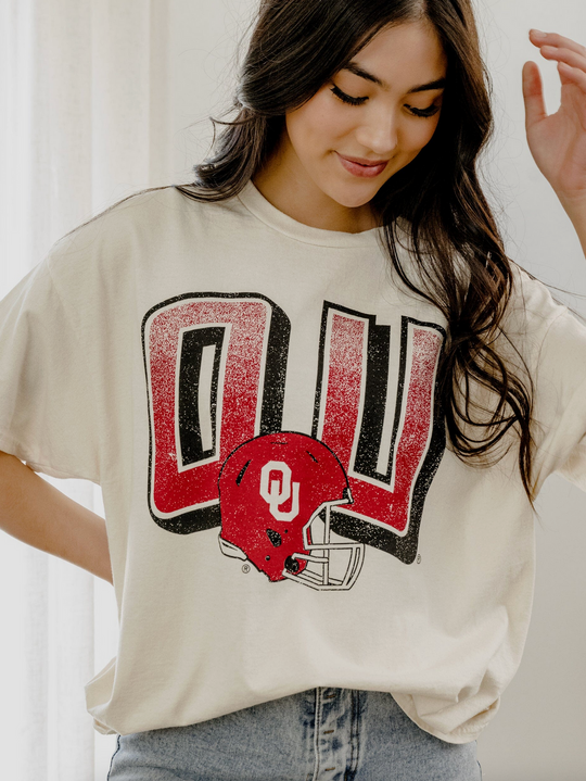 OU Sooners Helmet Off White Tshirt