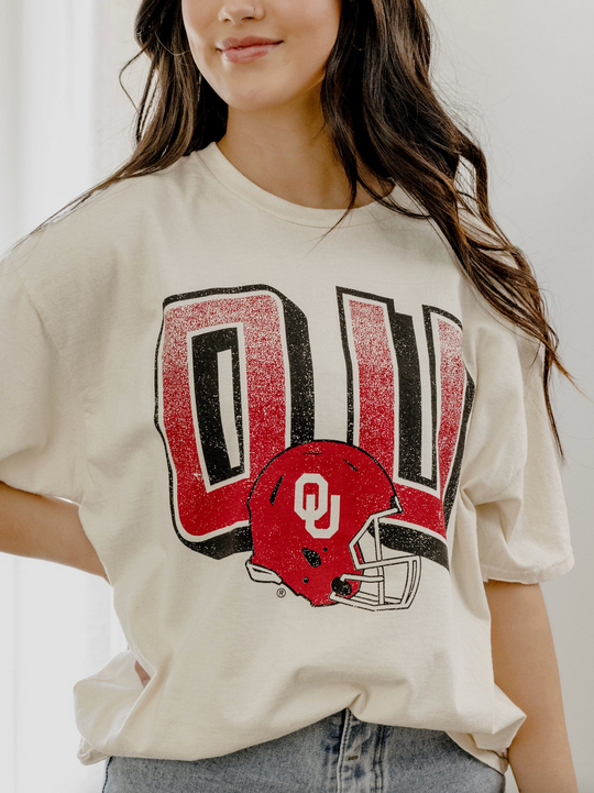 OU Sooners Helmet Off White Tshirt