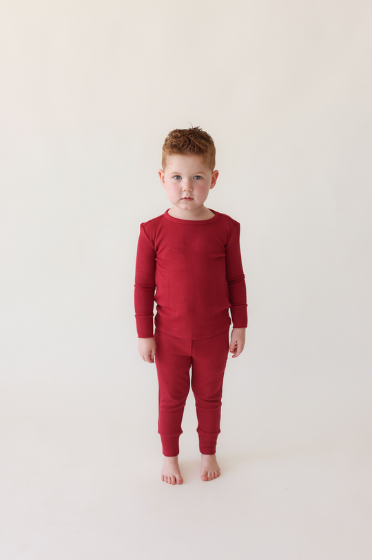 Crimson Waffle - Classic Pajama Set