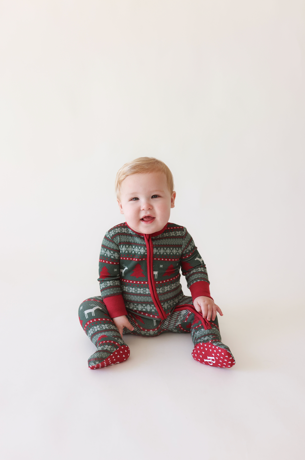 Holiday Fair Isle - Footie Zippered One Piece