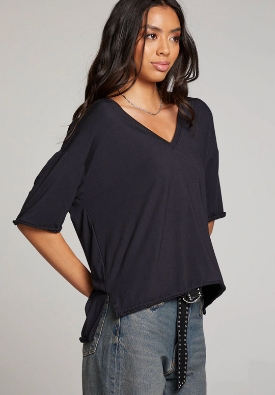 Mason V Neck with Braided Detail