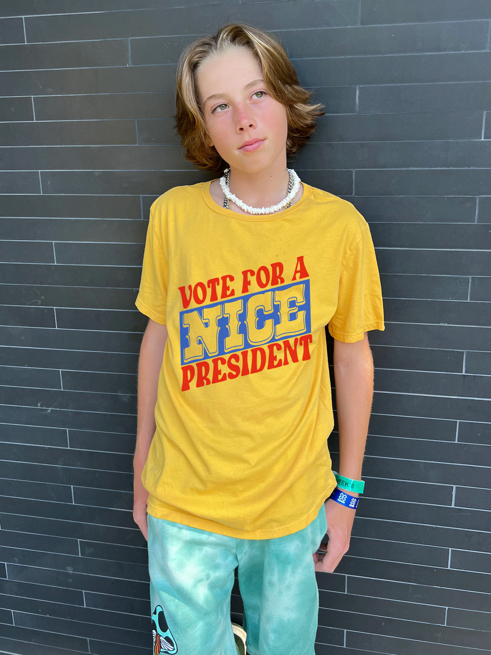 Vote For A Nice President Kid's Tshirt