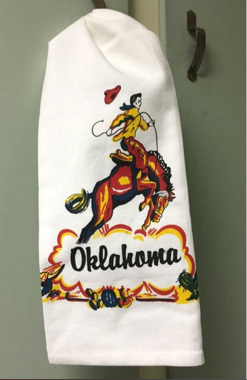 Oklahoma Cowboy Souvenir Kitchen Towel