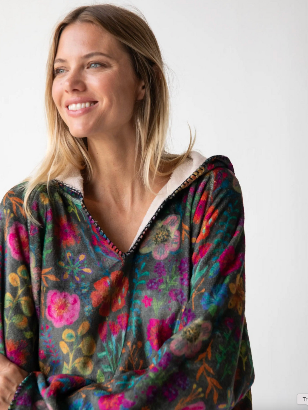 Cozy Blanket Hoodie - Rainbow Garden Black