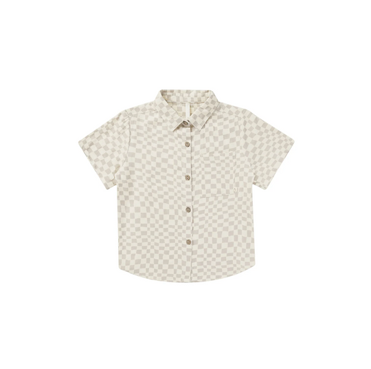 Rylee + Cru - Dove Check Collared Shirt