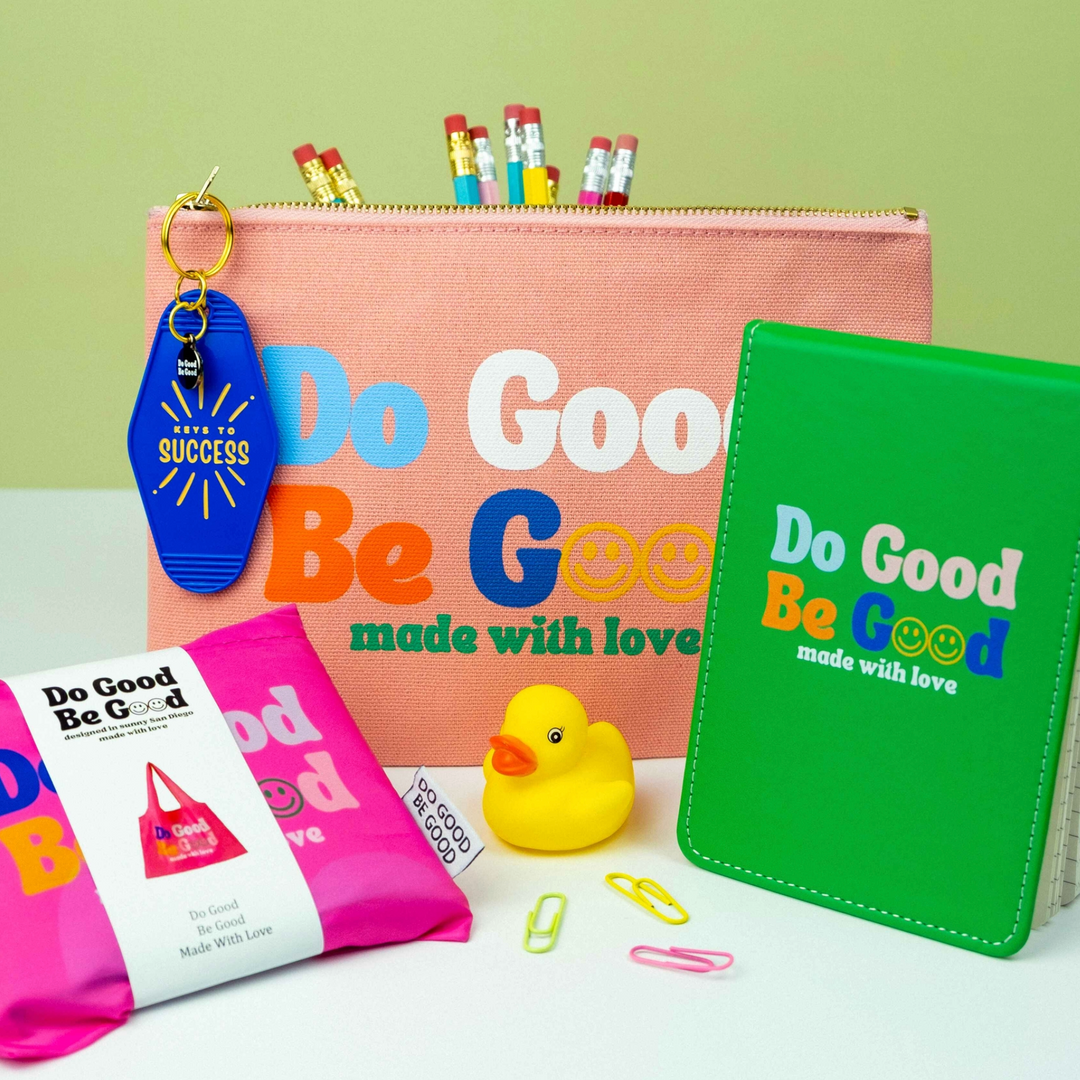 Do Good Be Good Pink Canvas Pouch