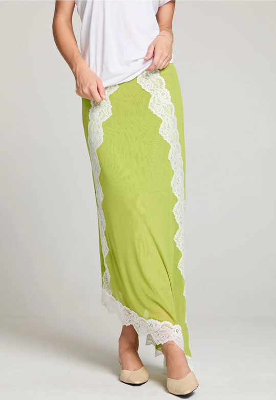 Demi Chartreuse Maxi Skirt