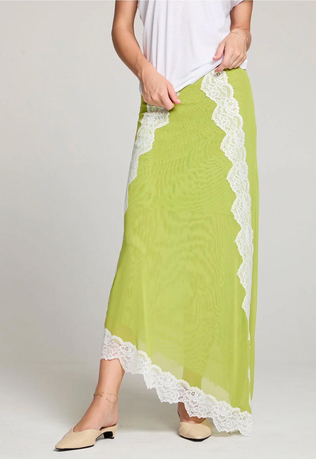 Demi Chartreuse Maxi Skirt