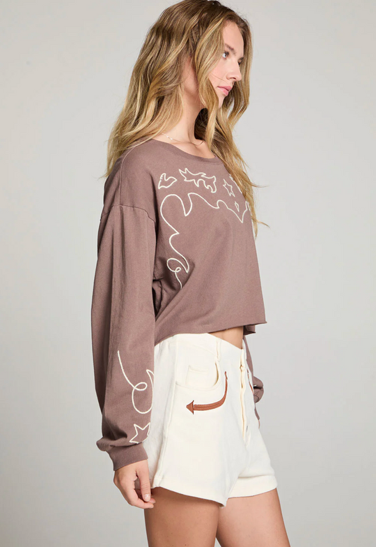 Western Embroidery Long Sleeve Top