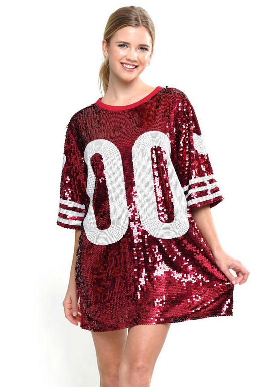 One Size Double Zero Sequin Jersey Dress