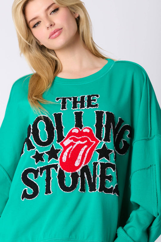 Rolling Stones Towel Embroidery Sweatshirt