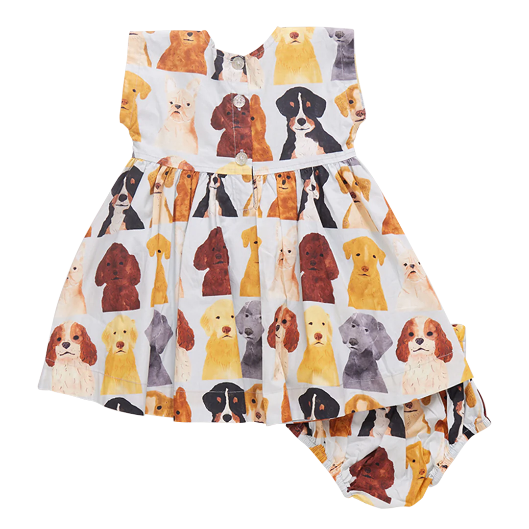 Pink Chicken - Watercolor Dogs Adaline Dress Set