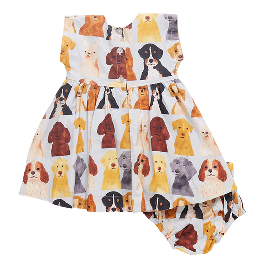 Pink Chicken - Watercolor Dogs Adaline Dress Set