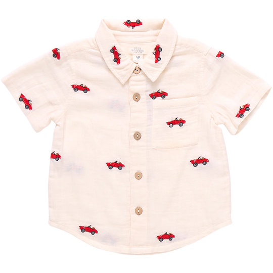 Pink Chicken - Vintage Car Embroidered Jack Shirt