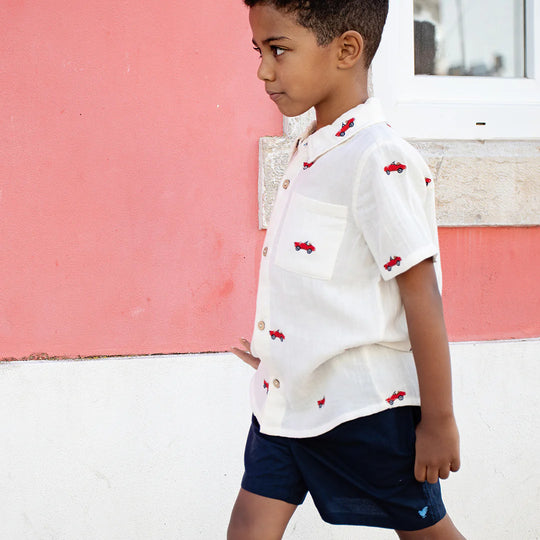 Pink Chicken - Vintage Car Embroidered Jack Shirt