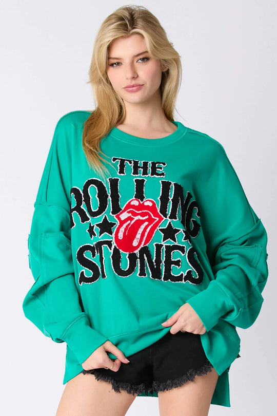 Rolling Stones Towel Embroidery Sweatshirt