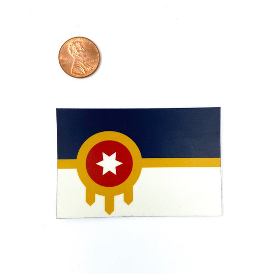 Tulsa Flag Sticker Small