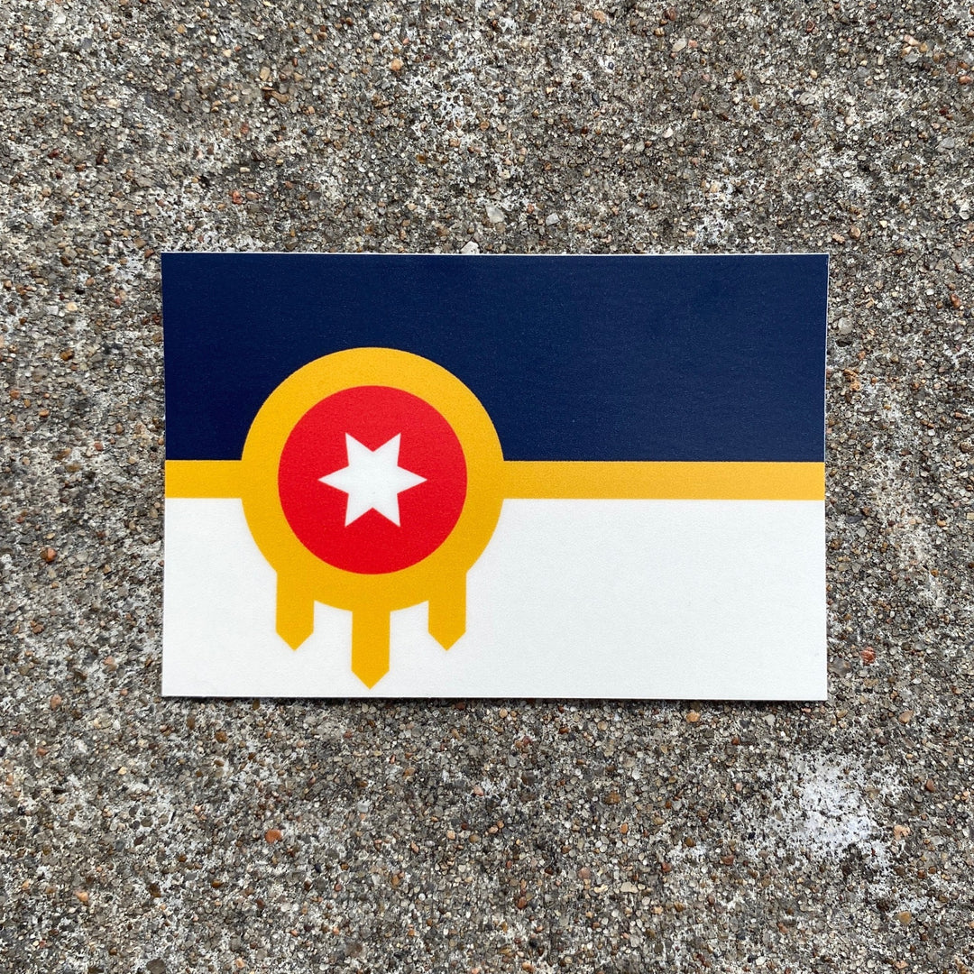 Tulsa Flag Sticker Small