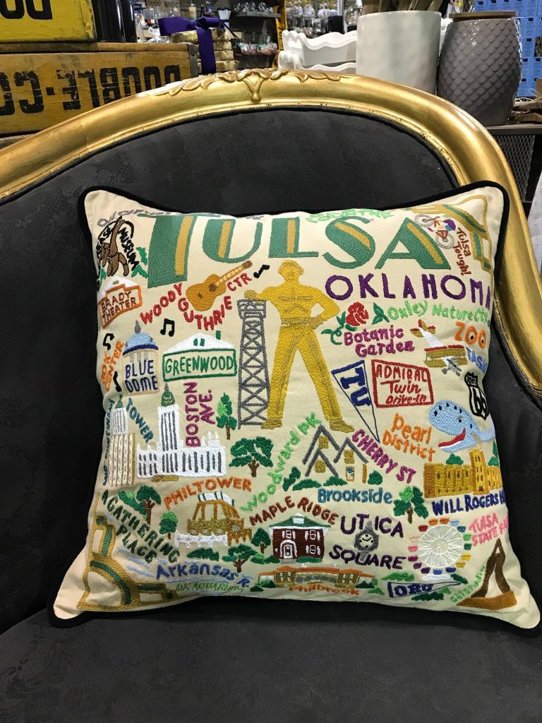 Tulsa Hand Embroidered Pillow