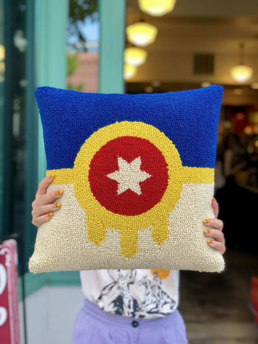 Tulsa Flag Hook Pillow