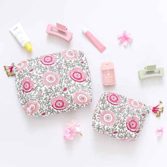 Pink Lisbon Quilted Pouch