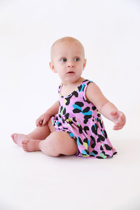 Electric Leopard - Tank Top Peplum & Bloomer Set