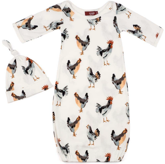 Organic Hat & Gown Chicken 0-3M