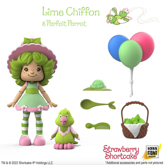 Strawberry Shortcake Lime Chiffon and Parfait Parrot Action Figure Set