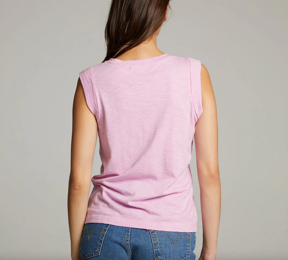 Gauze V-Neck Muscle Tank