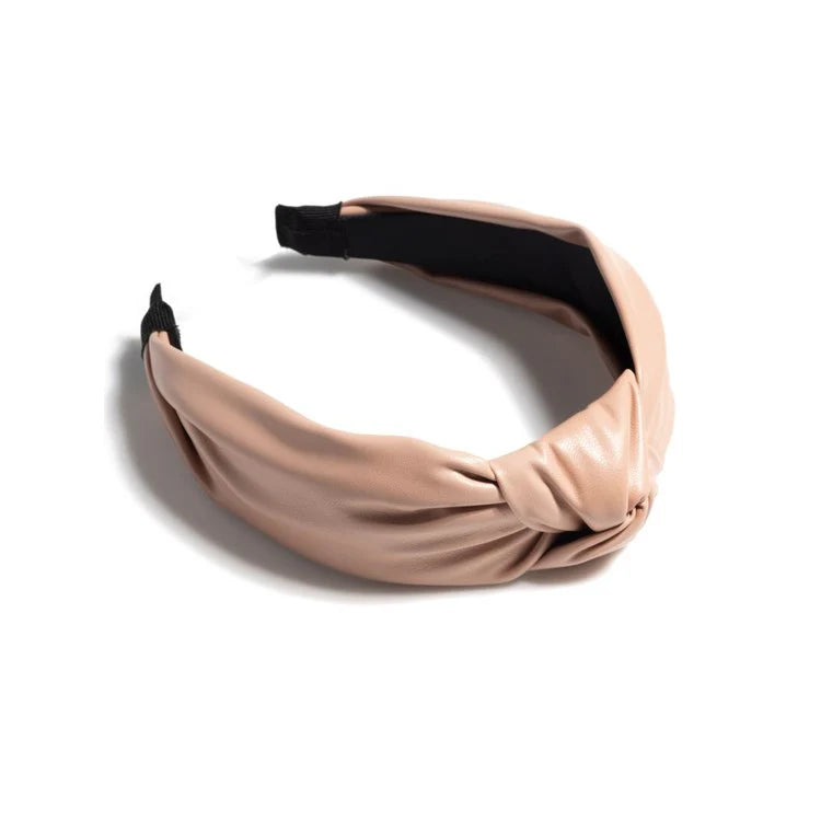 Knotted Faux Leather Headband