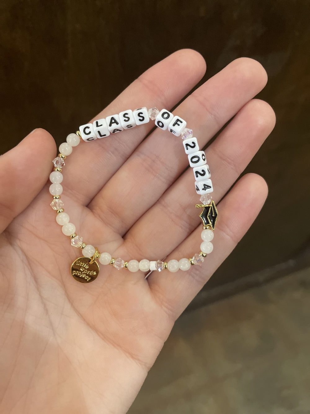 White-Class of 2024-Graduation Bracelet